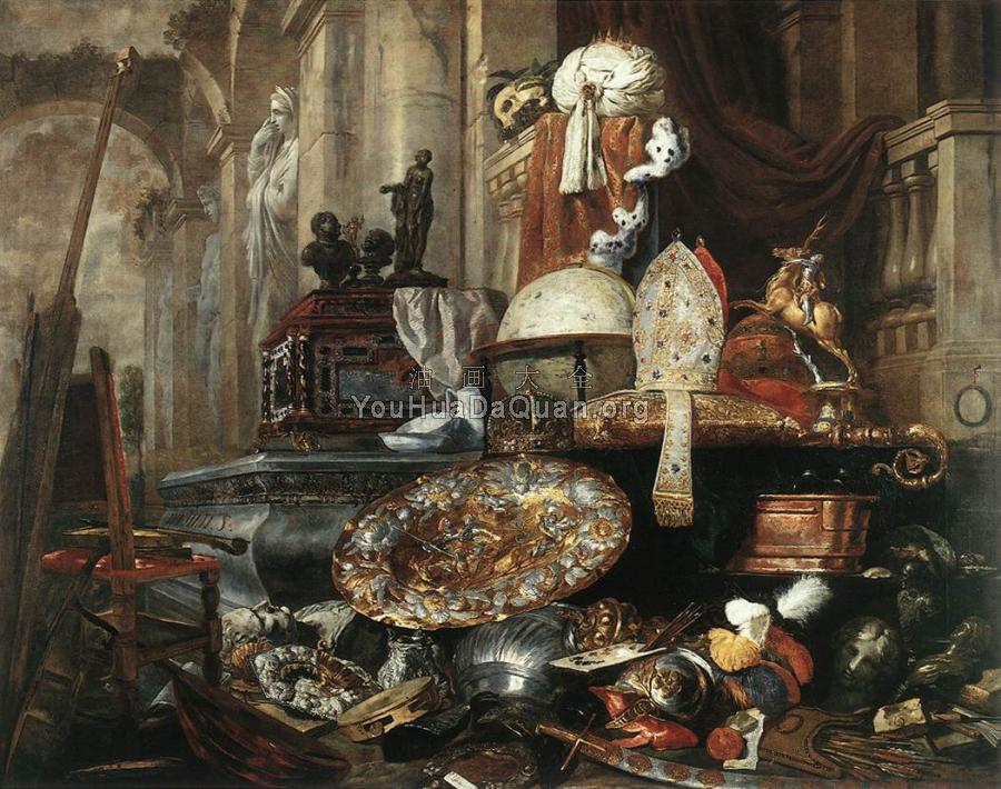 Large Vanitas Still-Life - 彼得·博埃尔